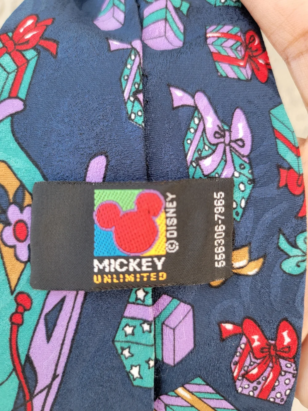 Disney Mickey Unlimited Christmas Necktie Mickey Minnie Pluto Adult Navy holiday
